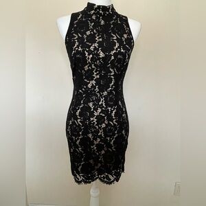 Forever 21 Black, Floral Patterned, Lace Mini Cocktail Dress, Size S